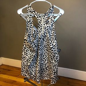 Large animal print dressy tank top